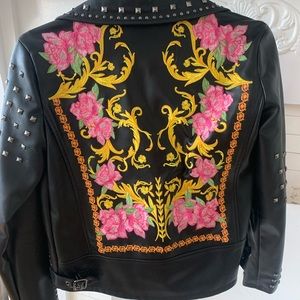 Urban Outfitters leather Moro jacket embroidered and studded